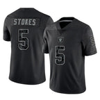LV.Raiders #5 Eric Stokes Player Black Reflective Limited Game Gdoa Stitched Jerseys