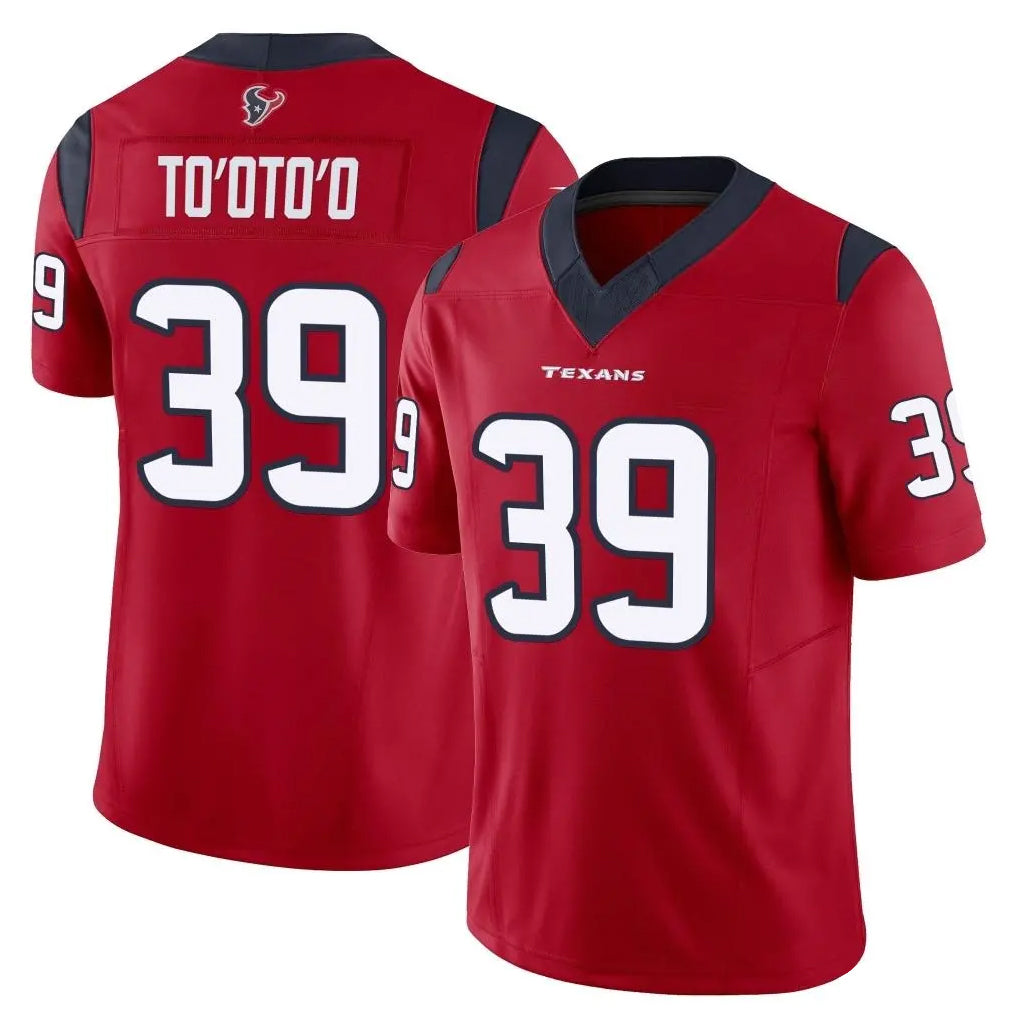 H.Texans #39 Henry To'oTo'o Player Red Limited Vapor F.U.S.E. Home Game Gdoa Stitched Jerseys