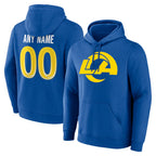 Custom LA.Rams Royal Pullover Hoodie Limited Game Any Name & Numbers Gdoa Stitched Jerseys