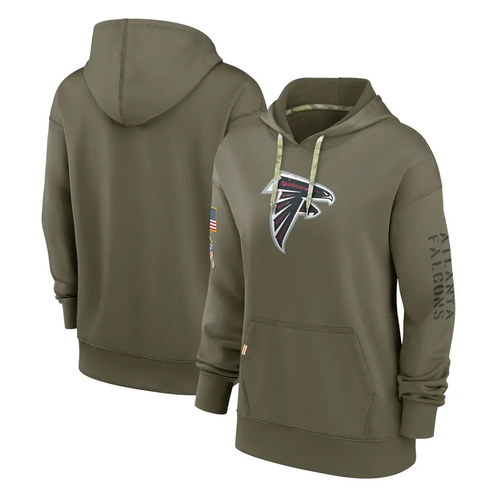 A.Falcons ## Falcons Blank Player Olive 2025 Salute to Service Pullover Hoodie Gdoa Stitched Jerseys