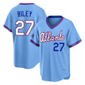 A.Braves #27 Austin Riley Player Powder Blue 2026 City Connect T-shirt Home Game Gdoa Stitched Jerseys
