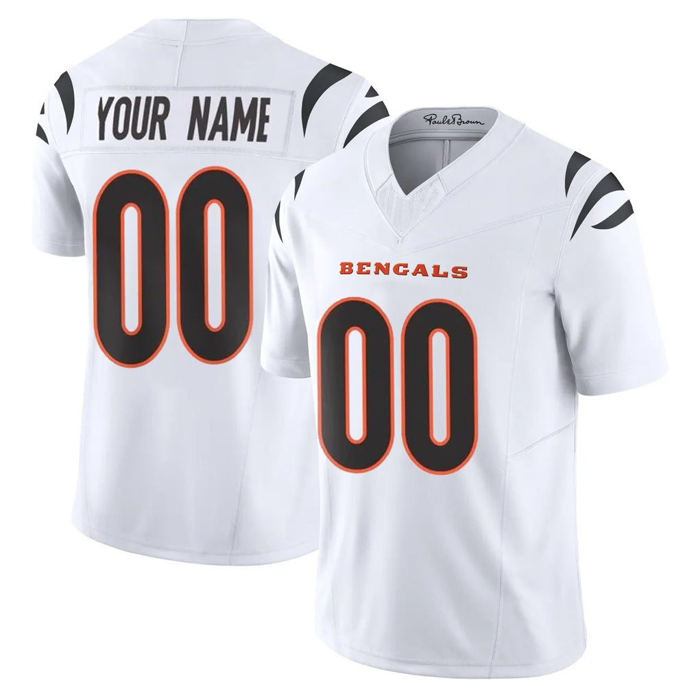 Custom C.Bengals White Vapor F.U.S.E. Limited Home Game Any Name & Numbers Gdoa Stitched Jerseys
