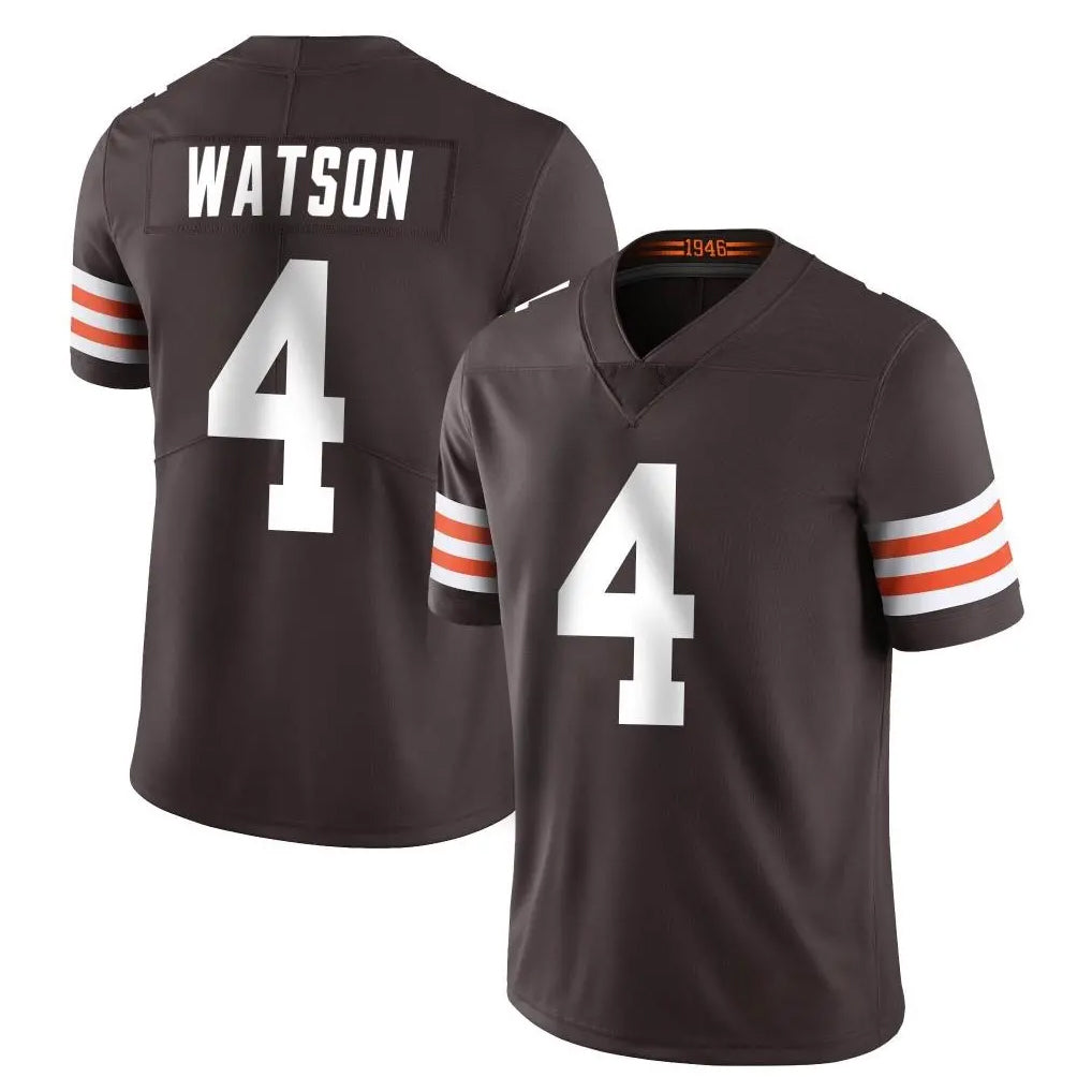 C.Browns #4 Deshaun Watson Player Brown Color Vapor Untouchable Limited Home Game Gdoa Stitched Jerseys