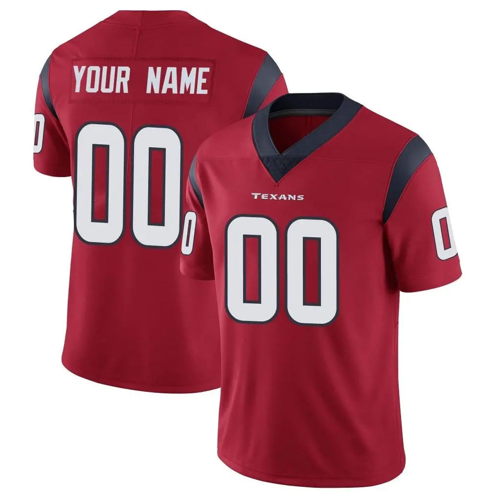 Custom H.Texans Red Limited Vapor Untouchable Home Game Any Name & Numbers Gdoa Stitched Jerseys