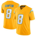 LA.Chargers #8 Omarion Hampton Player Gold Limited Vapor F.U.S.E. Home Game Gdoa Stitched Jerseys
