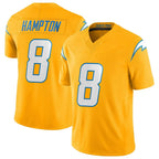 LA.Chargers #8 Omarion Hampton Player Gold Limited Vapor F.U.S.E. Home Game Gdoa Stitched Jerseys