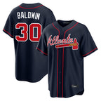 A.Braves #30 Drake Baldwin Player Navy Home Game Gdoa Stitched Jerseys