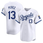 KC.Royals #13 Salvador Perez Player White Alt Limited Home Gdoa Stitched Jerseys