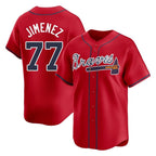A.Braves #77 Joe Jimenez Player Red Limited Home Game Gdoa Stitched Jerseys