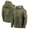 M.Vikings #7 Byron Murphy Jr. Player Olive Salute to Service Pullover Hoodies Home Game Gdoa Stitched Jerseys