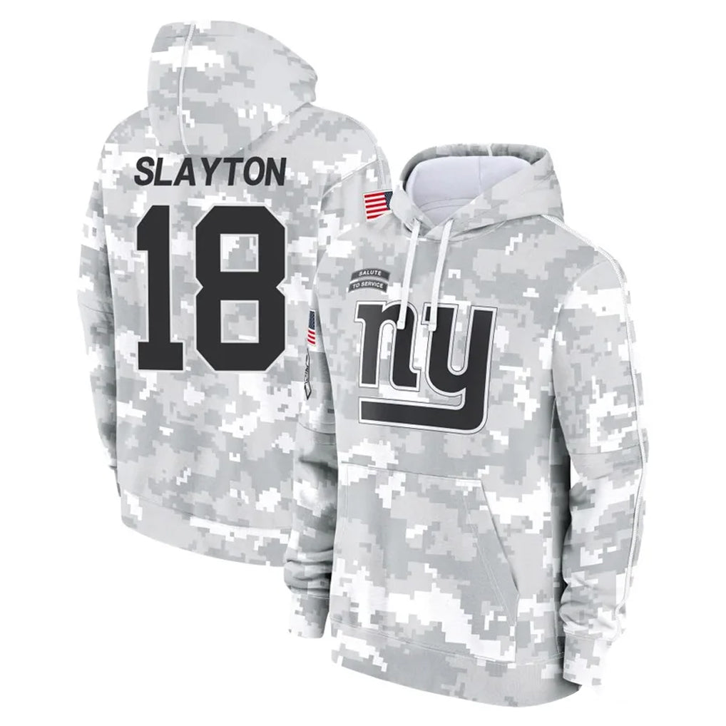 NY.Giants #18 Darius Slayton Player Arctic Camo Salute to Service Pullover Hoodies Limited Game Gdoa Stitched Jerseys