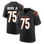 C.Bengals #75 Orlando Brown Jr. Player Black Home Game Gdoa Stitched Jerseys
