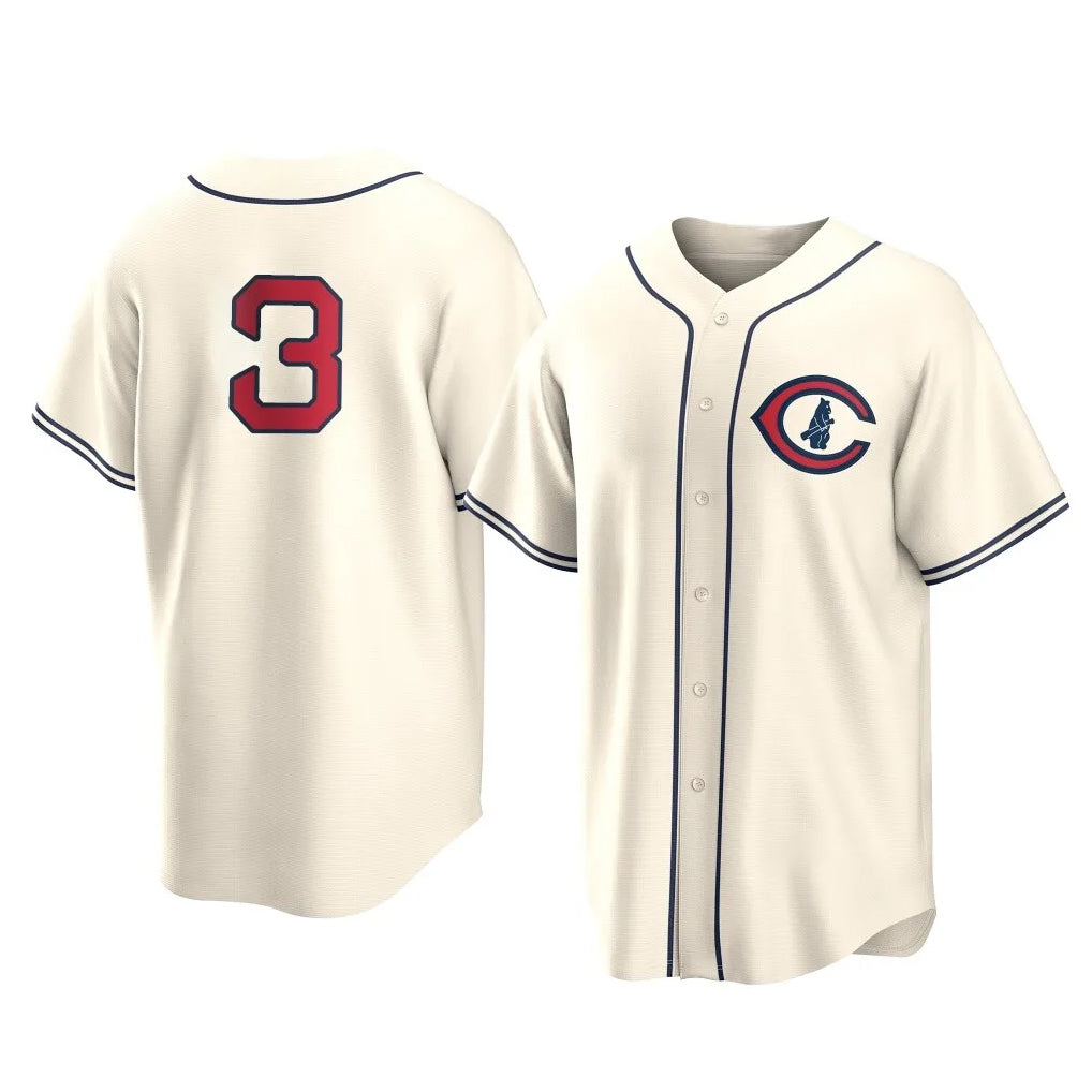 C.Cubs #3 Alex Bregman Player Cream Field of Dreams Home Game Gdoa Stitched Jerseys
