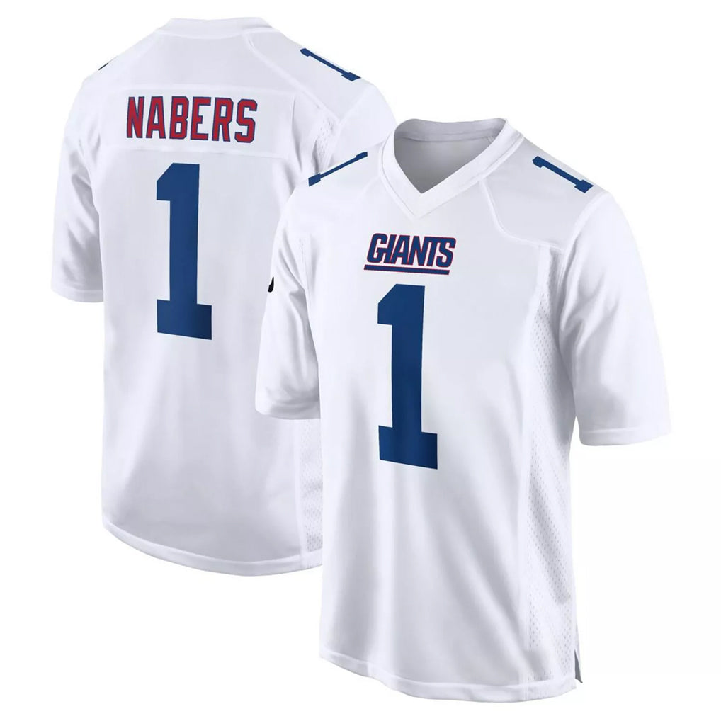 NY.Giants #1 Malik Nabers Player White Fashion Limited Home Game Gdoa Stitched Jerseys