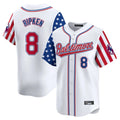 B.Orioles #8 Cal Ripken Player White Independence Day Vapor Premier Limited Home Game Gdoa Stitched Jerseys