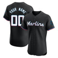 Custom M.Marlins Black Limited Elite Home Game Any Name & Number Gdoa Stitched Jerseys