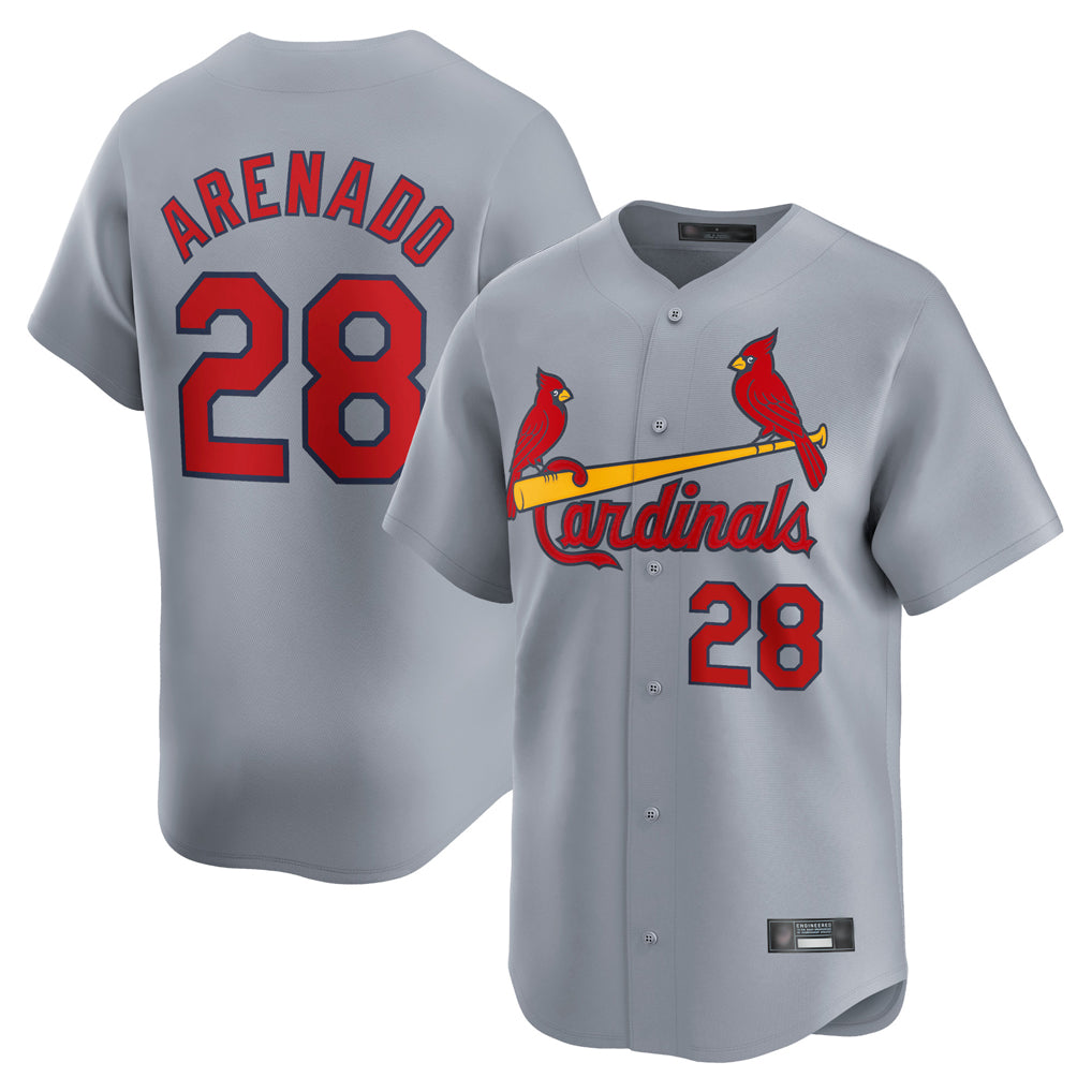 St. Louis Cardinals #28 Nolan Arenado Player Gray Home Limited Fdoa Stitched Jerseys