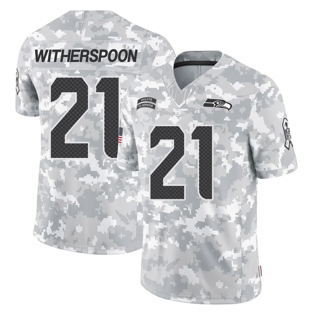 S.Seahawks #21 Devon Witherspoon Player Arctic Camo Limited Salute To Service Home Game Gdoa Stitched Jerseys