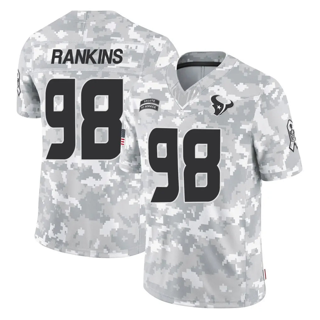 H.Texans #98 Sheldon Rankins Player Arctic Camo Salute To Service Limited Game Gdoa Stitched Jerseys
