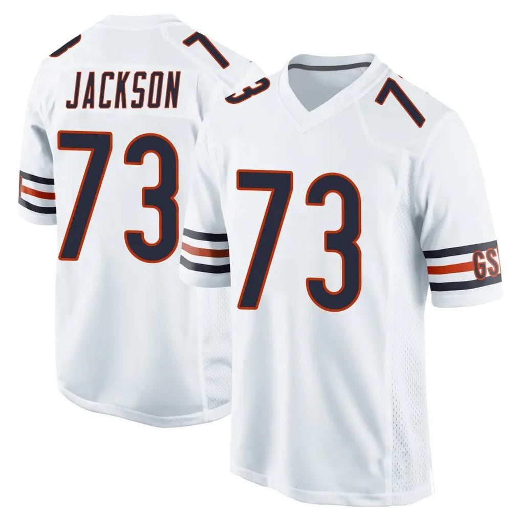 C.Bears #73 Jonah Jackson Player White Home Game Gdoa Stitched Jerseys