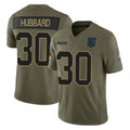 C.Panthers #30 Chuba Hubbard Player Olive Salute to Service Limited Home Game Gdoa Stitched Jerseys