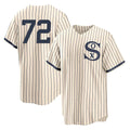 C.White Sox #72 Carlton Fisk Player Cream Field of Dreams Home Game Gdoa Stitched Jerseys