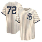 C.White Sox #72 Carlton Fisk Player Cream Field of Dreams Home Game Gdoa Stitched Jerseys