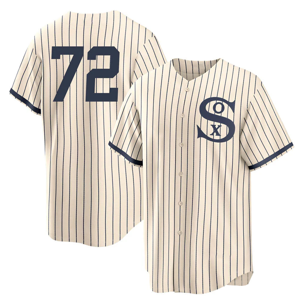 C.White Sox #72 Carlton Fisk Player Cream Field of Dreams Home Game Gdoa Stitched Jerseys
