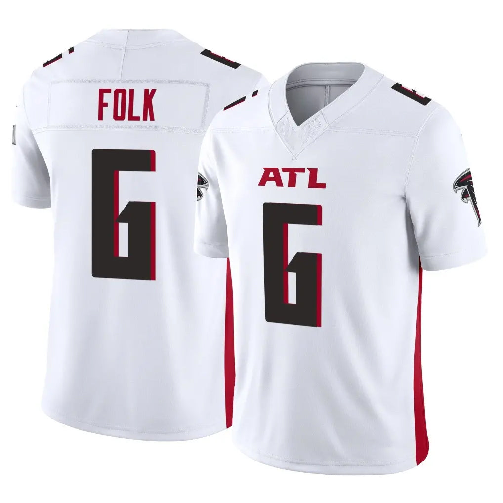 A.Falcons #6 Nick Folk Player White Vapor F.U.S.E. Limited Gdoa Stitched Jerseys