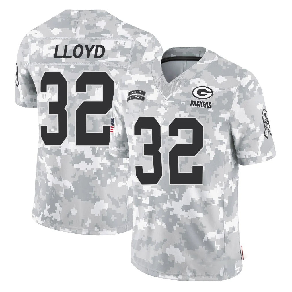 GB.Packers #32 MarShawn Lloyd Player Arctic Camo Salute To Service Limited Gdoa Stitched Jerseys