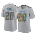 LA.Chargers #28 Kimani Vidal Player Gray Atmosphere Fashion Home Game Gdoa Stitched Jerseys