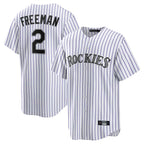 C.Rockies #2 Tyler Freeman Player White Game Home Gdoa Stitched Jerseys