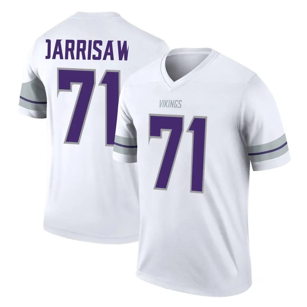 M.Vikings #71 Christian Darrisaw Player White Alternate Legend Home Game Gdoa Stitched Jerseys