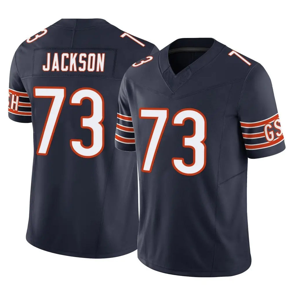C.Bears #73 Jonah Jackson Player Navy Vapor F.U.S.E. Limited Home Game Gdoa Stitched Jerseys