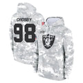 LV.Raiders #98 Maxx Crosby Player Arctic Camo Salute to Service Hoodies Limited Game Gdoa Stitched Jerseys