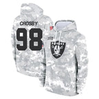 LV.Raiders #98 Maxx Crosby Player Arctic Camo Salute to Service Hoodies Limited Game Gdoa Stitched Jerseys