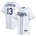 T.Bay Rays #13 Junior Caminero Player White Home Game Fdoa Stitched Jerseys