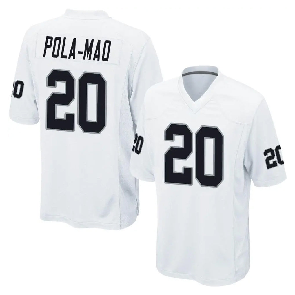 LV.Raiders #20 Isaiah Pola-Mao Player White Home Game Gdoa Stitched Jerseys