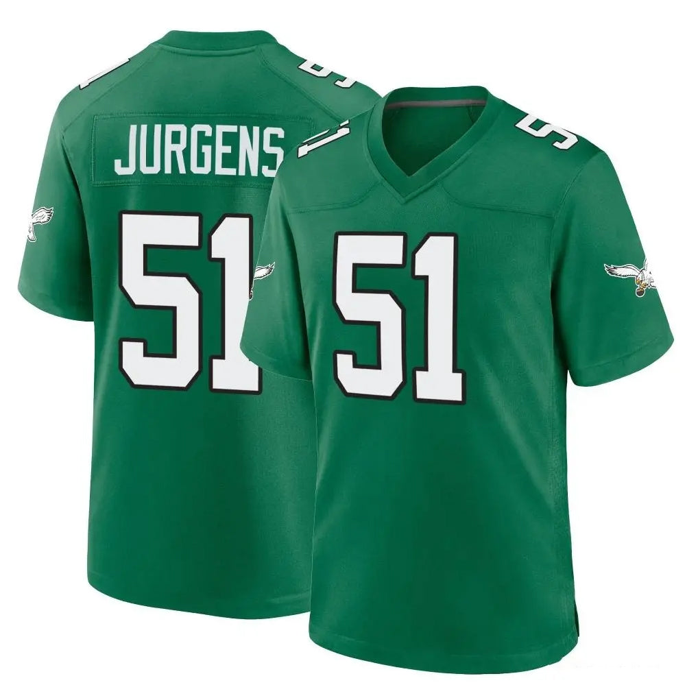 P.Eagles #51 Cam Jurgens Player Green Kelly Alternate Home Game Gdoa Stitched Jerseys