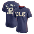 C.Guardians #32 Gavin Williams Player Navy City Connect Limited Elite Home Gdoa Stitched Jerseys