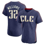 C.Guardians #32 Gavin Williams Player Navy City Connect Limited Elite Home Gdoa Stitched Jerseys