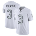 LV.Raiders #3 Taron Johnson Player White Limited Color Rush Home Game Stitched Jerseys