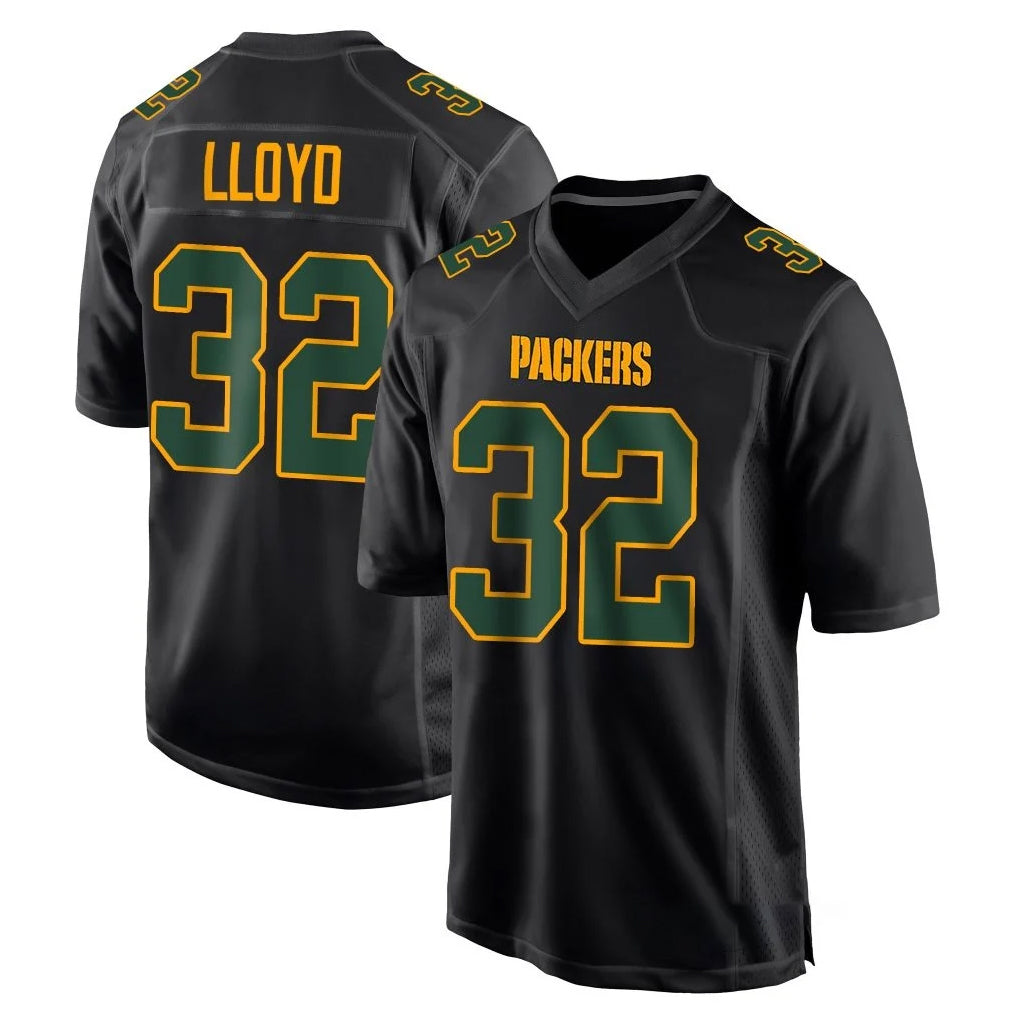 GB.Packers #32 MarShawn Lloyd Player Black Fashion Home Game Gdoa Stitched Jerseys