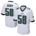 P.Eagles #58 Jalyx Hunt Player White Home Game Gdoa Stitched Jerseys