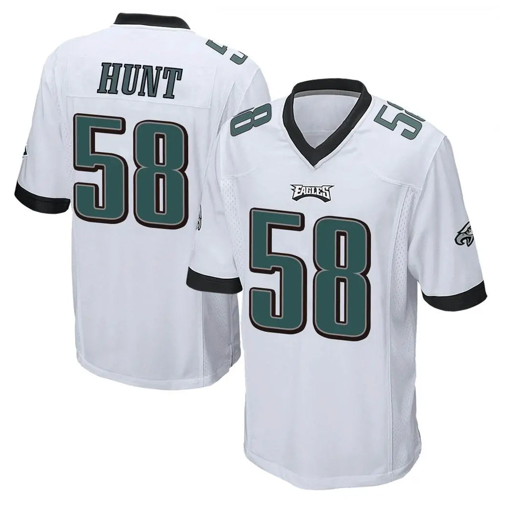 P.Eagles #58 Jalyx Hunt Player White Home Game Gdoa Stitched Jerseys