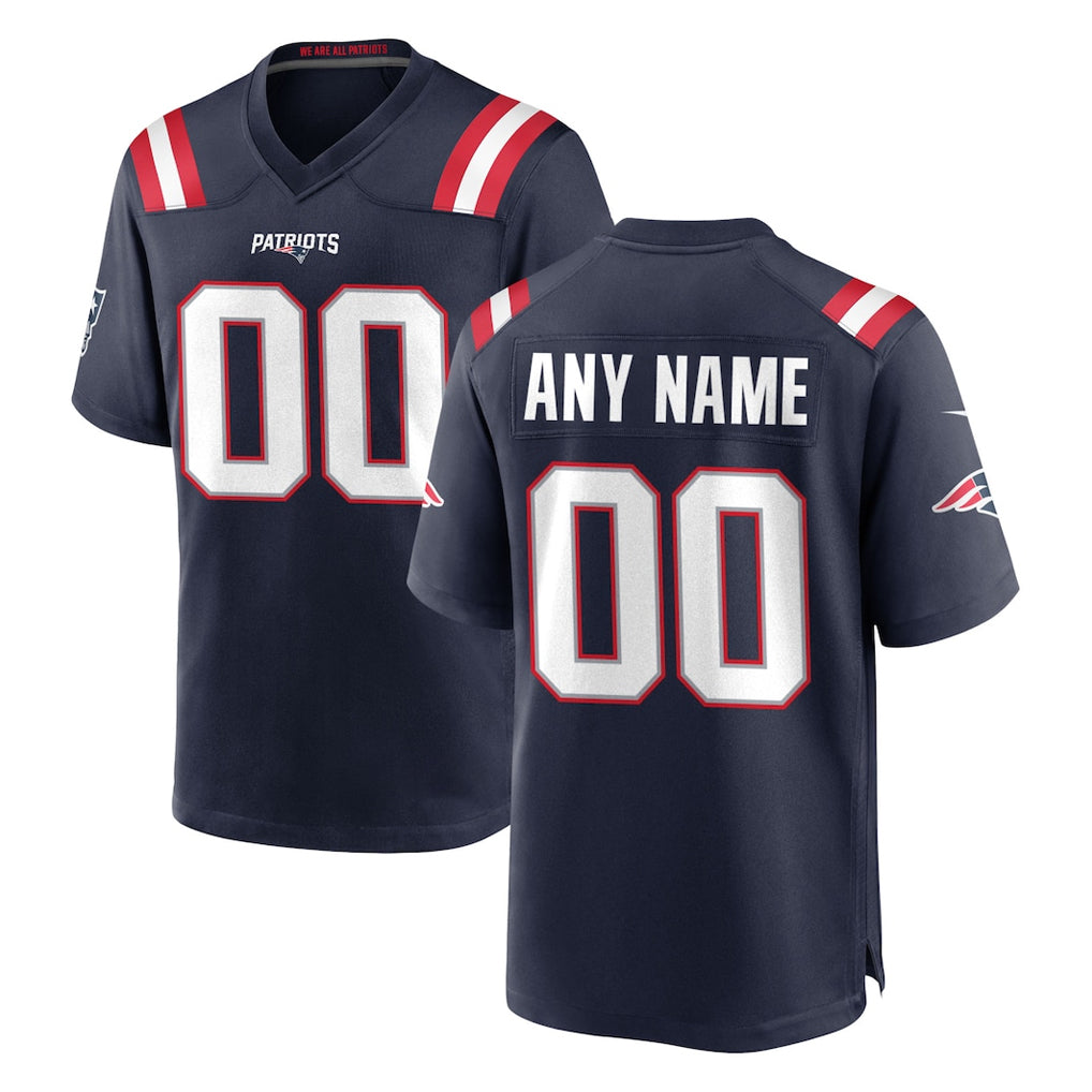 Custom NE.Patriots Navy Home Game Any Name & Numbers Gdoa Stitched Jerseys