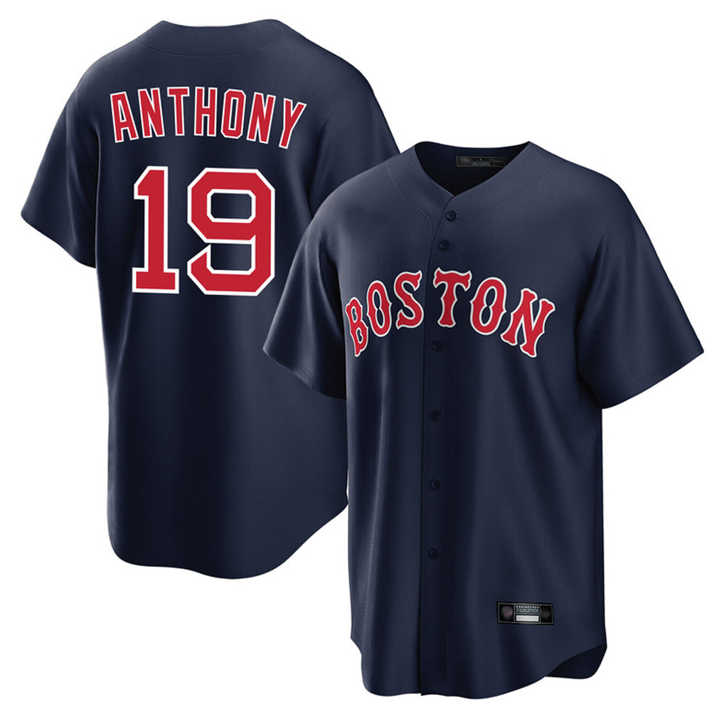 B.Red Sox #19 Roman Anthony Player Navy Home Game Gdoa Stitched Jerseys