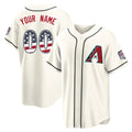 Custom A.Diamondbacks Cream USA 250 Fourth of July Limited Home Game Any Name & Number Gdoa Stitched Jerseys