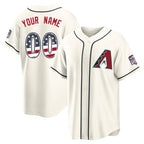 Custom A.Diamondbacks Cream USA 250 Fourth of July Limited Home Game Any Name & Number Gdoa Stitched Jerseys