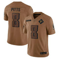 A.Falcons #8 Kyle Pitts Sr. Player Brown Salute To Service Limited Gdoa Stitched Jerseys